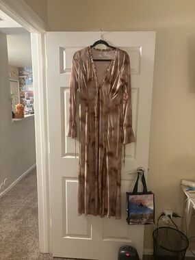 12th Tribe | Dresses | 2th Tribe Mirabella Blue Satin Sorbet Maxi Dress  Size L | Poshmark